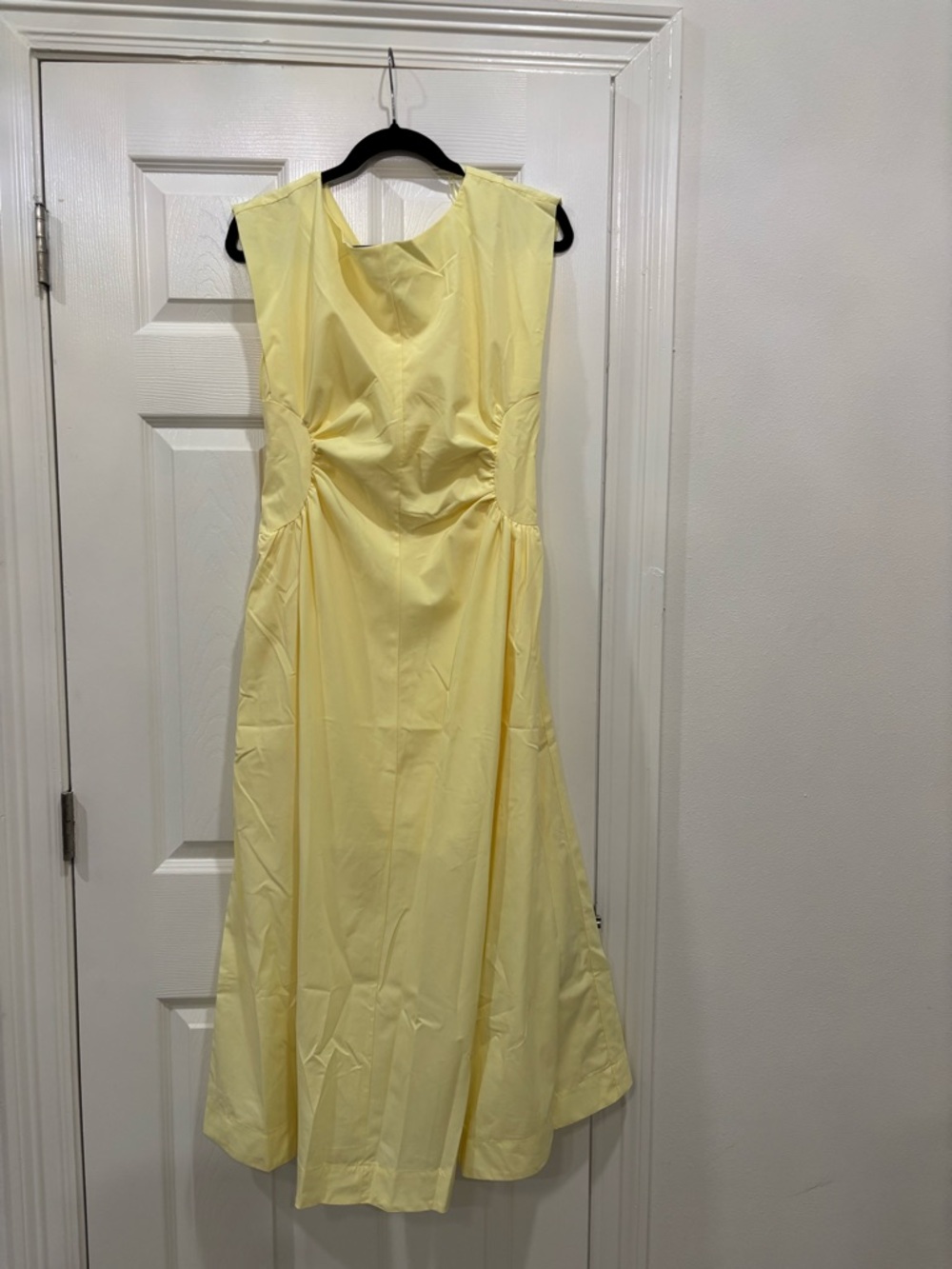 Sleeveless Lemon Maxi Dress with Gathered Waist, new